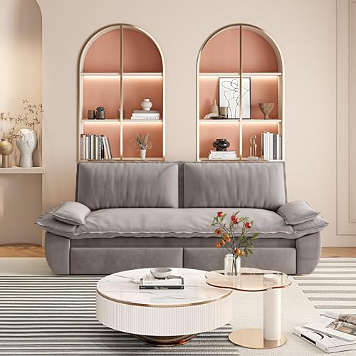 Queen Size Futon Sofa Bed with 2 Pillows, Blue V9731
