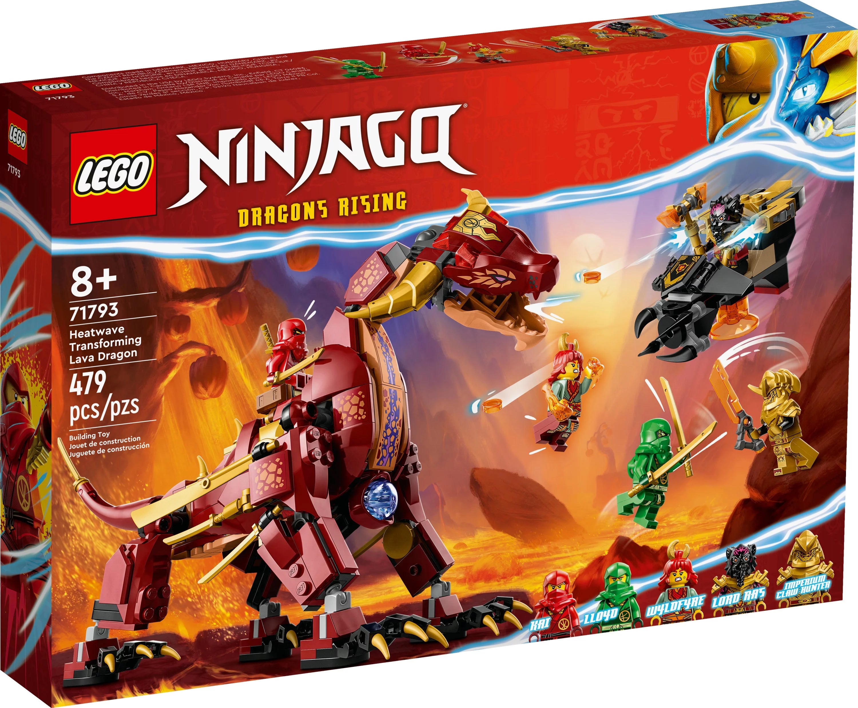LEGO NINJAGO Heatwave Transforming Lava Dragon 71793 Building Toy Set D62454