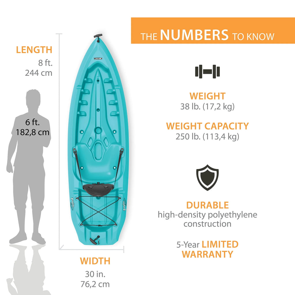Lifetime Daylite 8 ft Sit-on-Top Kayak, Red H51700