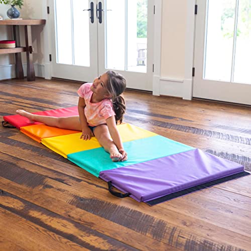 HearthSong Tumbling Mat for Kids, 5-Panel Foldable Exercise Mat, 1.25" Thick X638