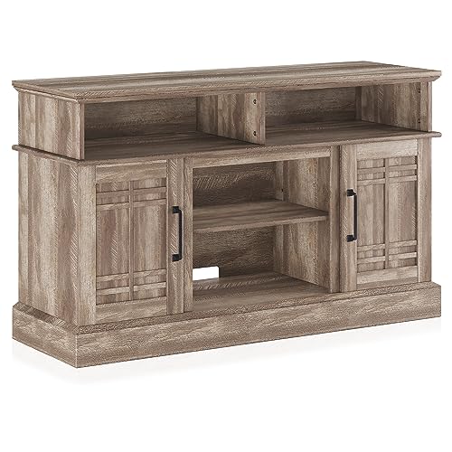 BELLEZE Norrell 48" Farmhouse Wood TV Stand for TVs up to 50 Inch, White R284