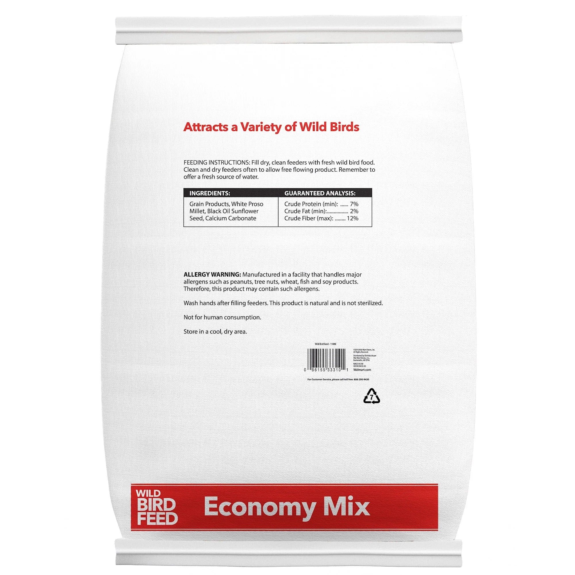 Economy Mix Wild Bird Feed, Value Seed Blend, 20 lb. Bag Z2024