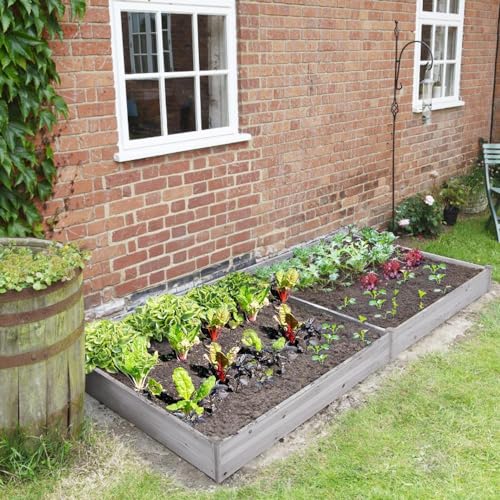 Yaheetech 8×2ft Wooden Raised Garden Bed for Flowers Vegetables Herbs Outdoor E283112