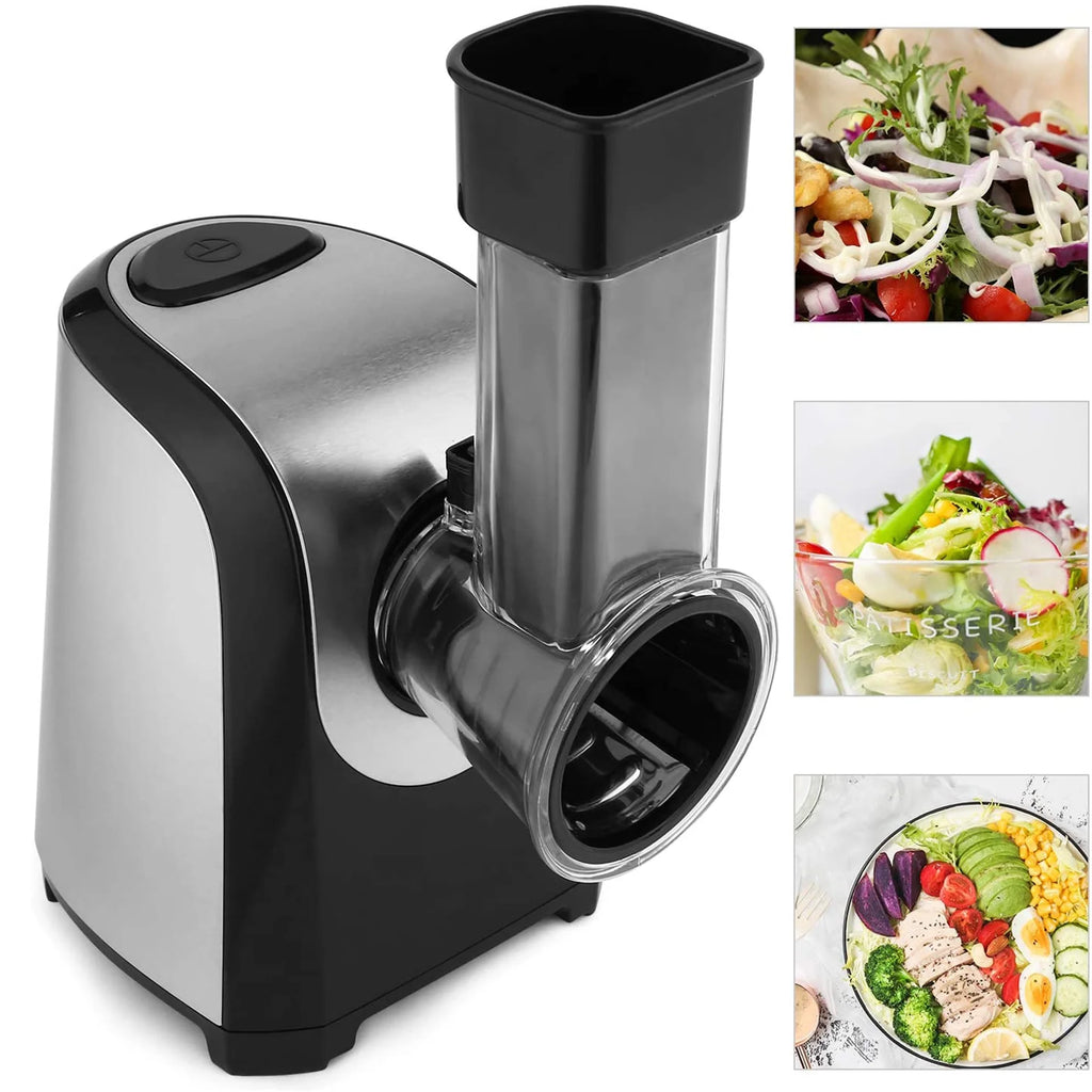 Qhomic Electric Cheese Grater 5-in-1 Vegetable Slicer with One-Touch Control, 150W Y199