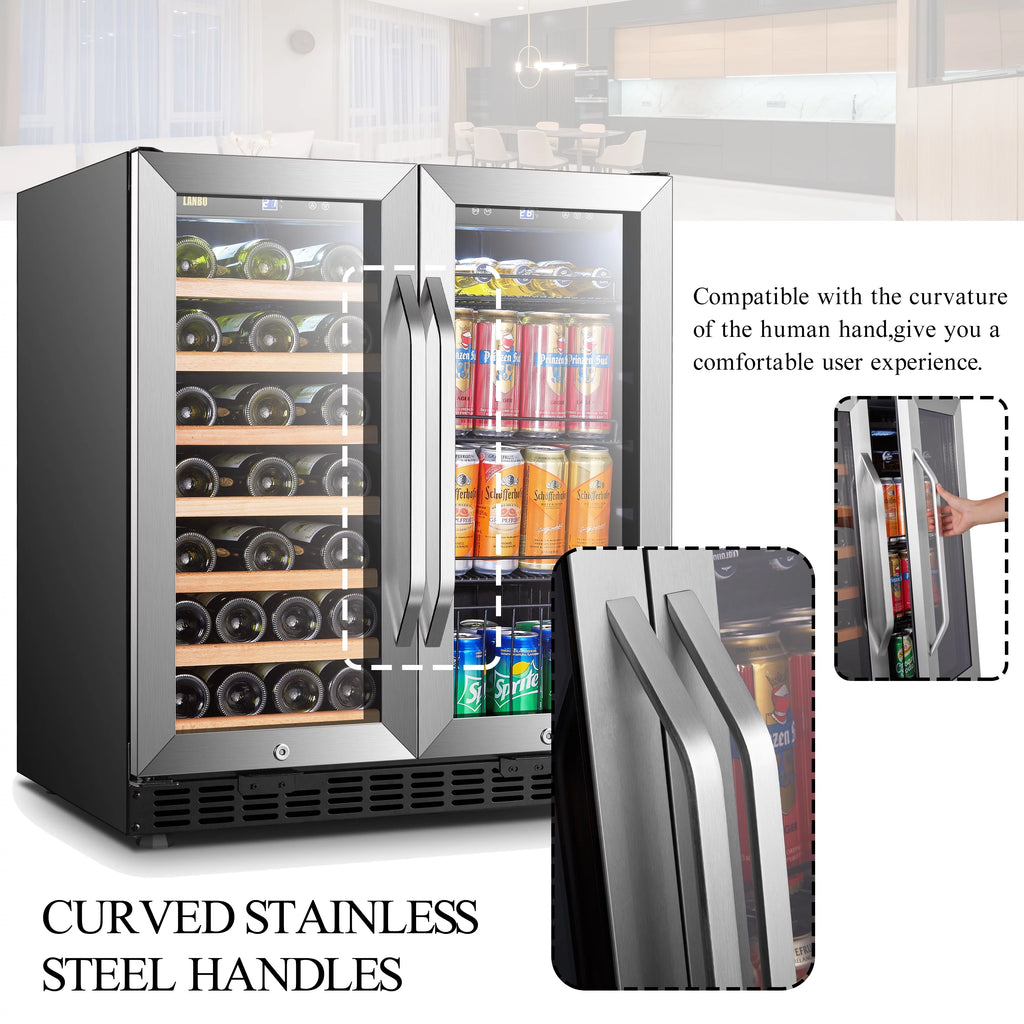 Lanbo 30 Inch Dual Zone Wine Refrigerator and Beverage Cooler D20819