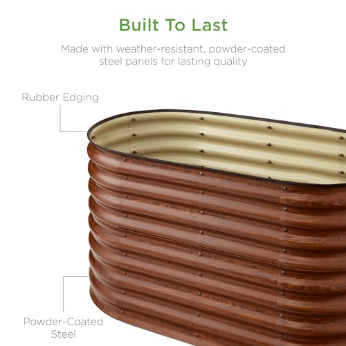 Best Choice Products 8x2x2ft Metal Raised Garden Bed Oval Planter Box for Vegetables, Herbs B5622