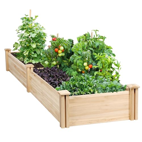 Yaheetech 8×2ft Wooden Raised Garden Bed for Flowers Vegetables Herbs Outdoor E283112
