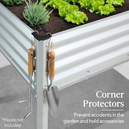 Best Choice Products 48x24x30in Galvanized Raised Garden Bed, Metal Elevated Planter Box, Dark Green S888804