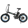 Ecotric 500W Folding Fat Tire Electric Bike Black/Blue - Megean