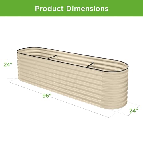 Best Choice Products 8x2x2ft Metal Raised Garden Bed Oval Planter Box for Vegetables, Herbs B5622