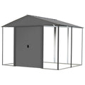 Arrow Ironwood Galvanized Steel Hybrid Shed Kit - 10& x 12& Anthracite - Megean