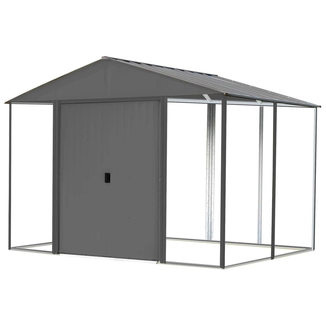 Arrow Ironwood Galvanized Steel Hybrid Shed Kit - 10& x 12& Anthracite - Megean