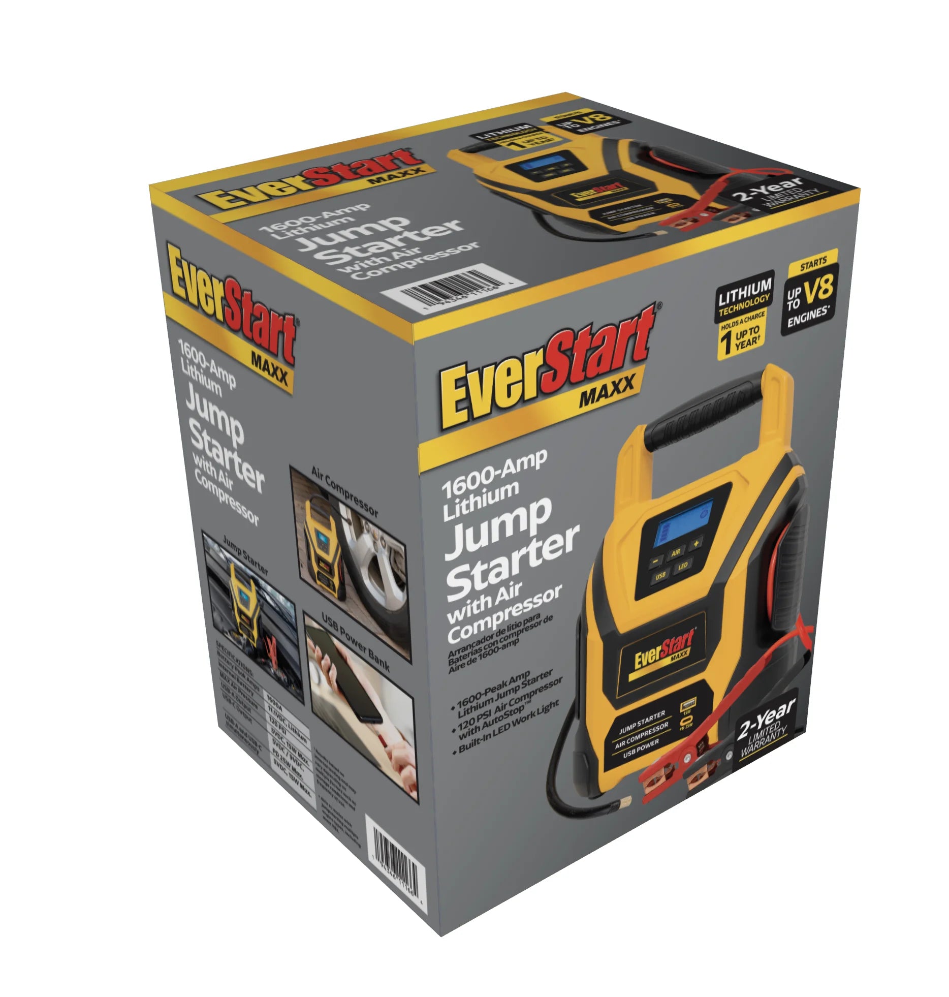 EverStart 1600 Amp Lithium Jump Starter with Air Compressor H167