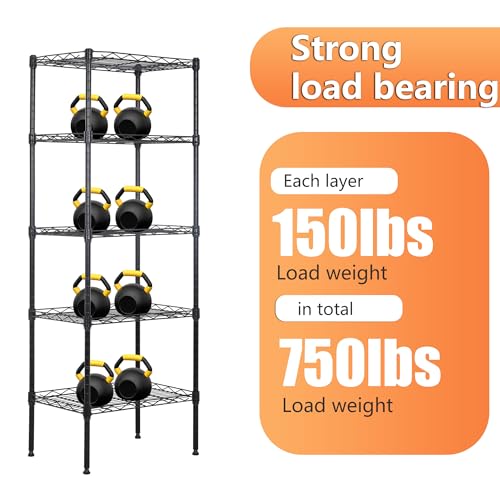 4 Tier NSF Wire Shelving Unit Heavy Duty Steel Storage Rack, Black X19089
