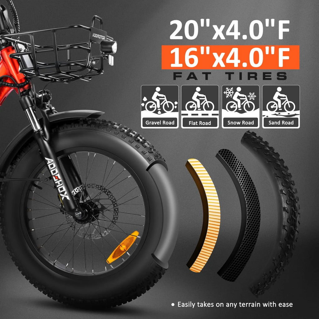 Addmotor M-330II Step-Thru Electric Trike for Adults, Fat Tire, 750W, Black F126087