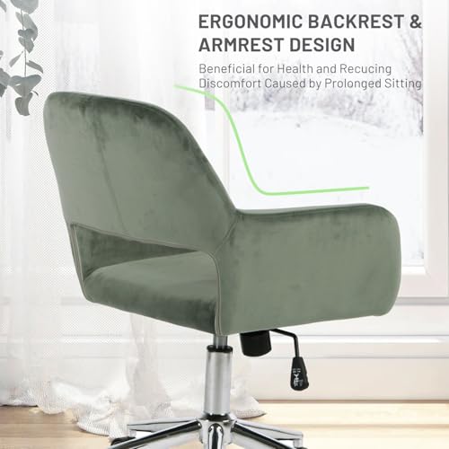 FurnitureR Fabric Upholstered Office Chair with Wheels, Adjustable Mid Back, Beige O766754