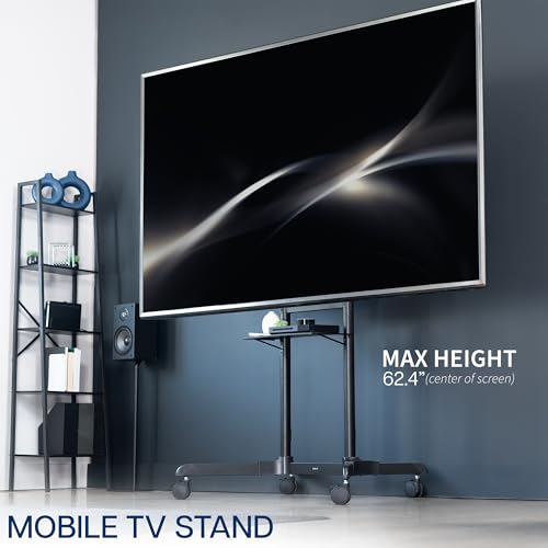 VIVO Mobile TV Cart for 32-83 inch Screens, Rolling Stand with Locking Wheels, Black F79048