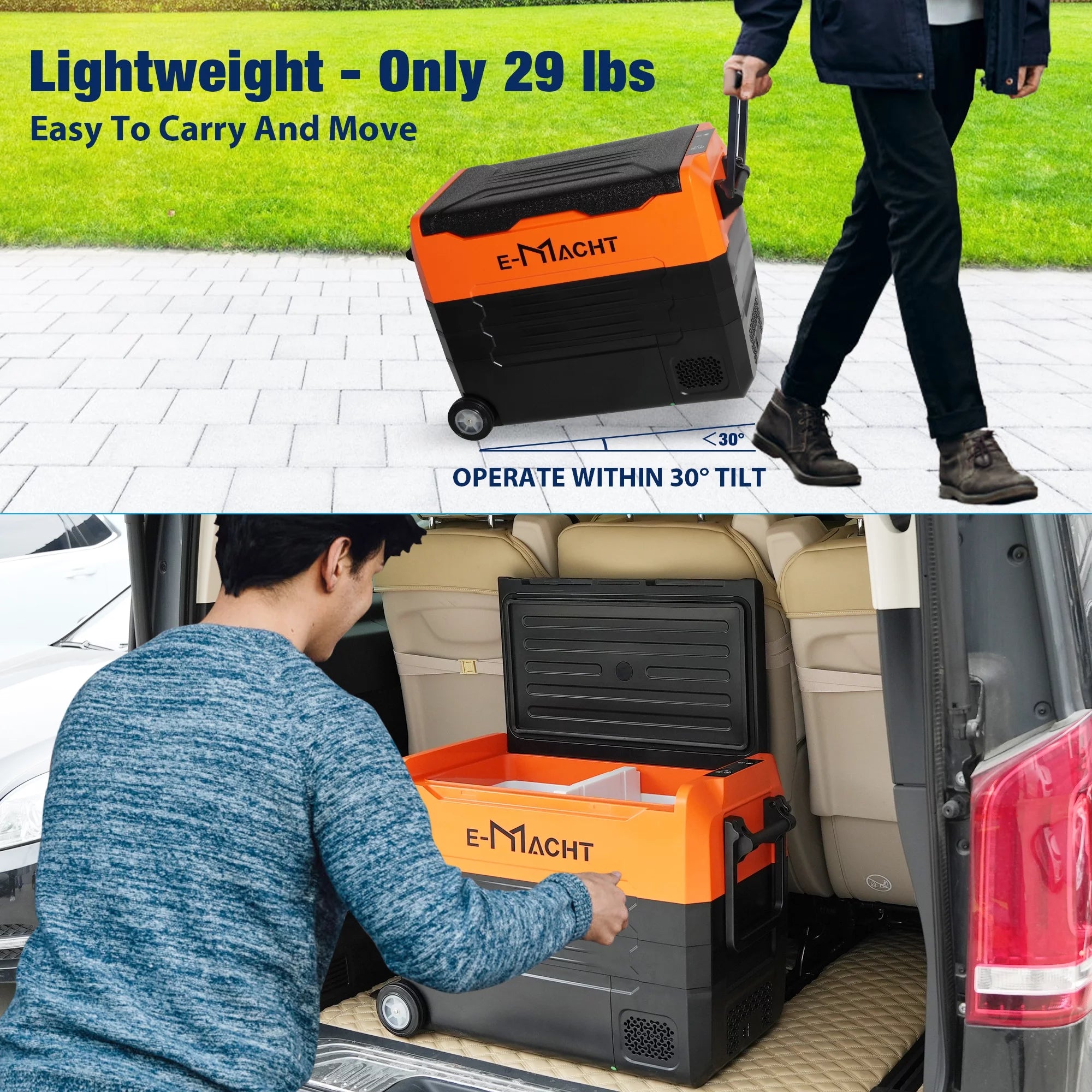 12V Portable Dual Zone Car Refrigerator 31.7QT with WiFi App Control N5786