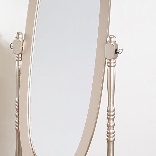 Roundhill Furniture Traditional Queen Anna Style Wood Floor Cheval Mirror L68887