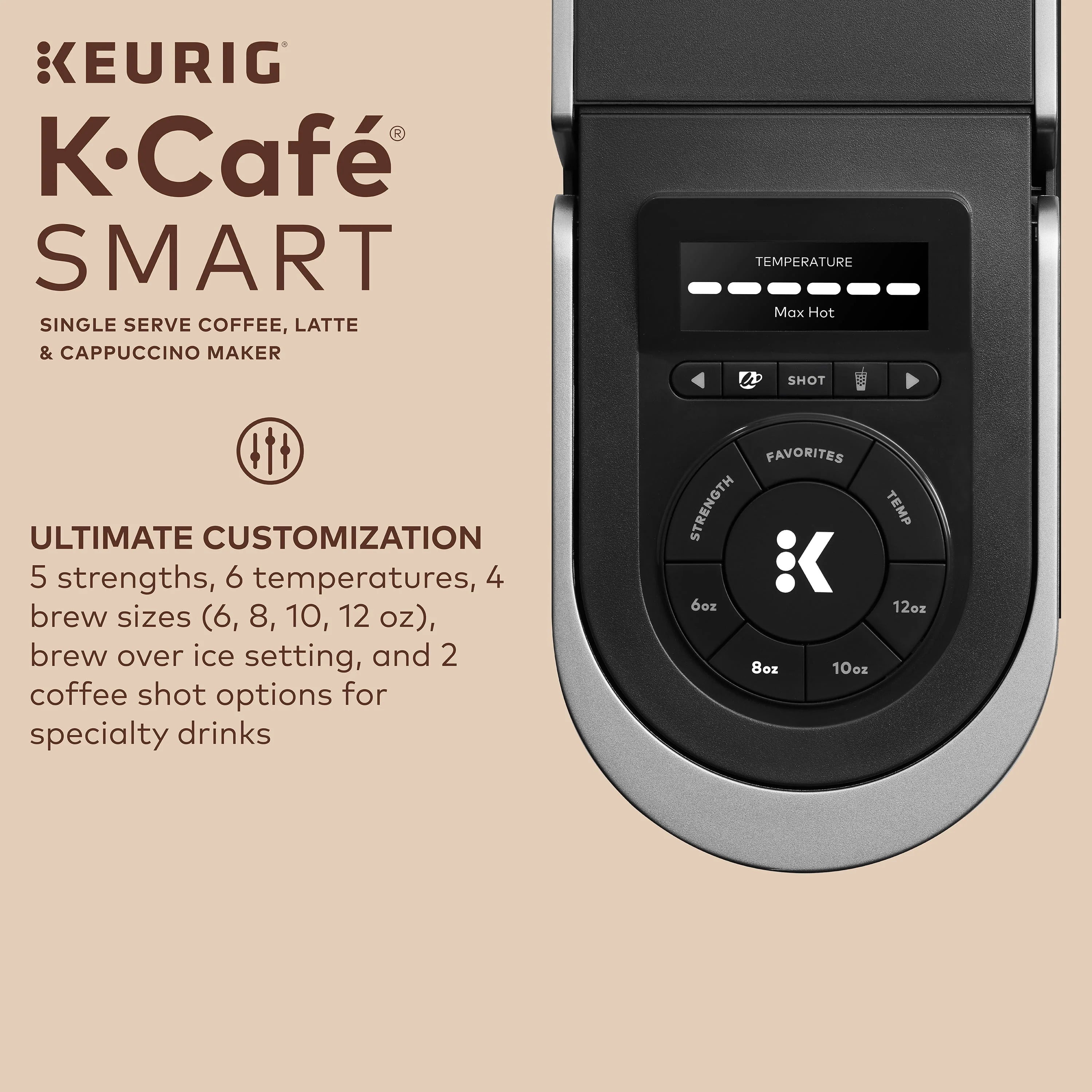 Keurig K-Cafe SMART Single Serve Coffee, Latte & Cappuccino Maker, Black H711