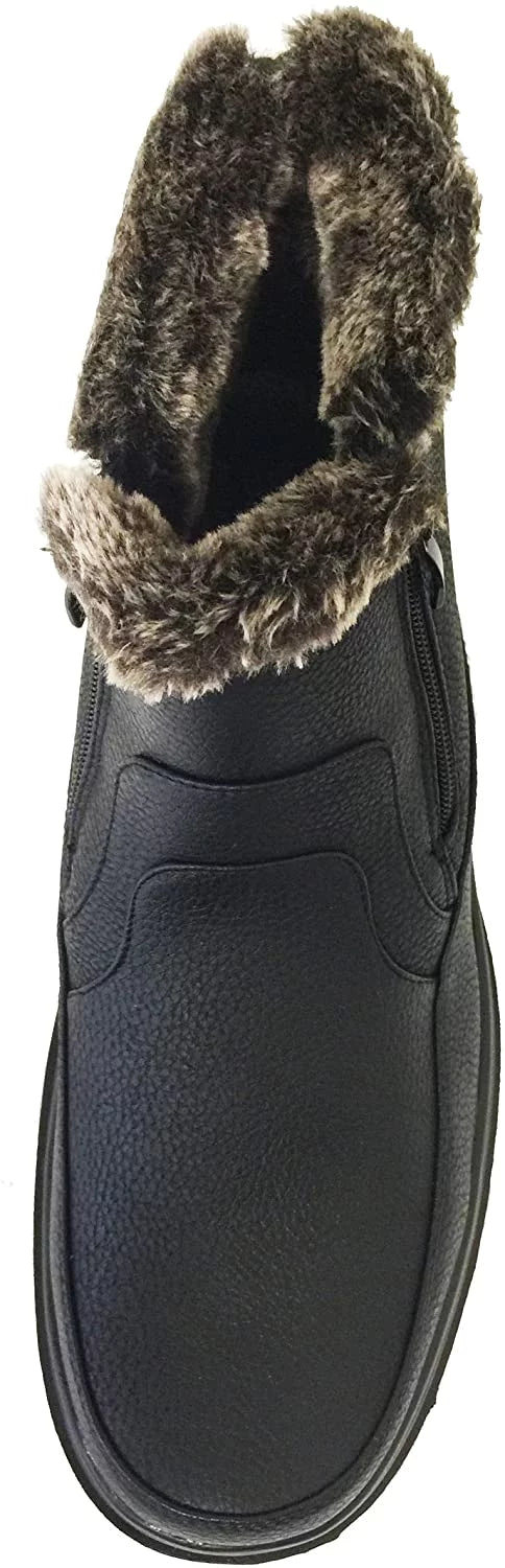 Men's Faux Fur Lined Winter Ankle Snow Boots X584465