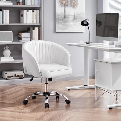 Yaheetech Velvet Vanity Chair with Wheels for Bedroom Cream U9976