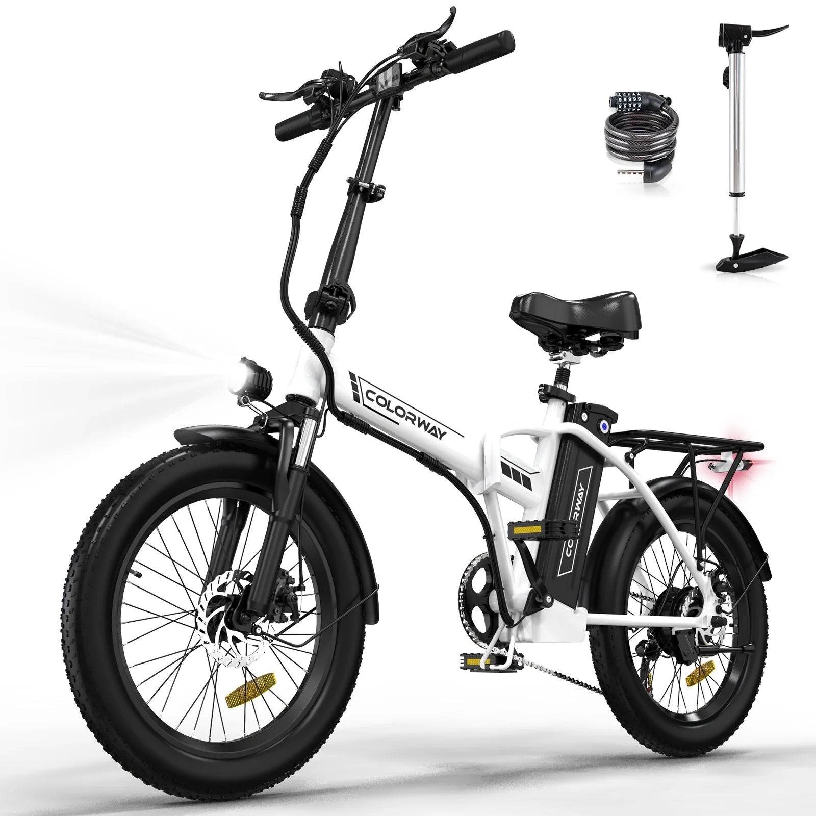 COLORWAY 20x3.0 Fat Tire Electric Bike, Foldable Mountain E-Bike with 500W Motor Y6526