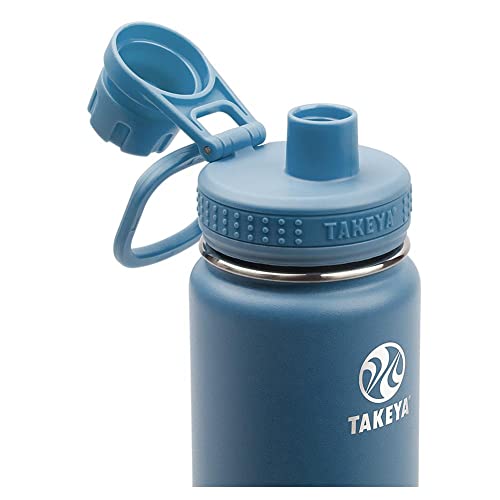Takeya Actives Water Bottle with Spout Lid, 18 oz, Midnight Blue W579