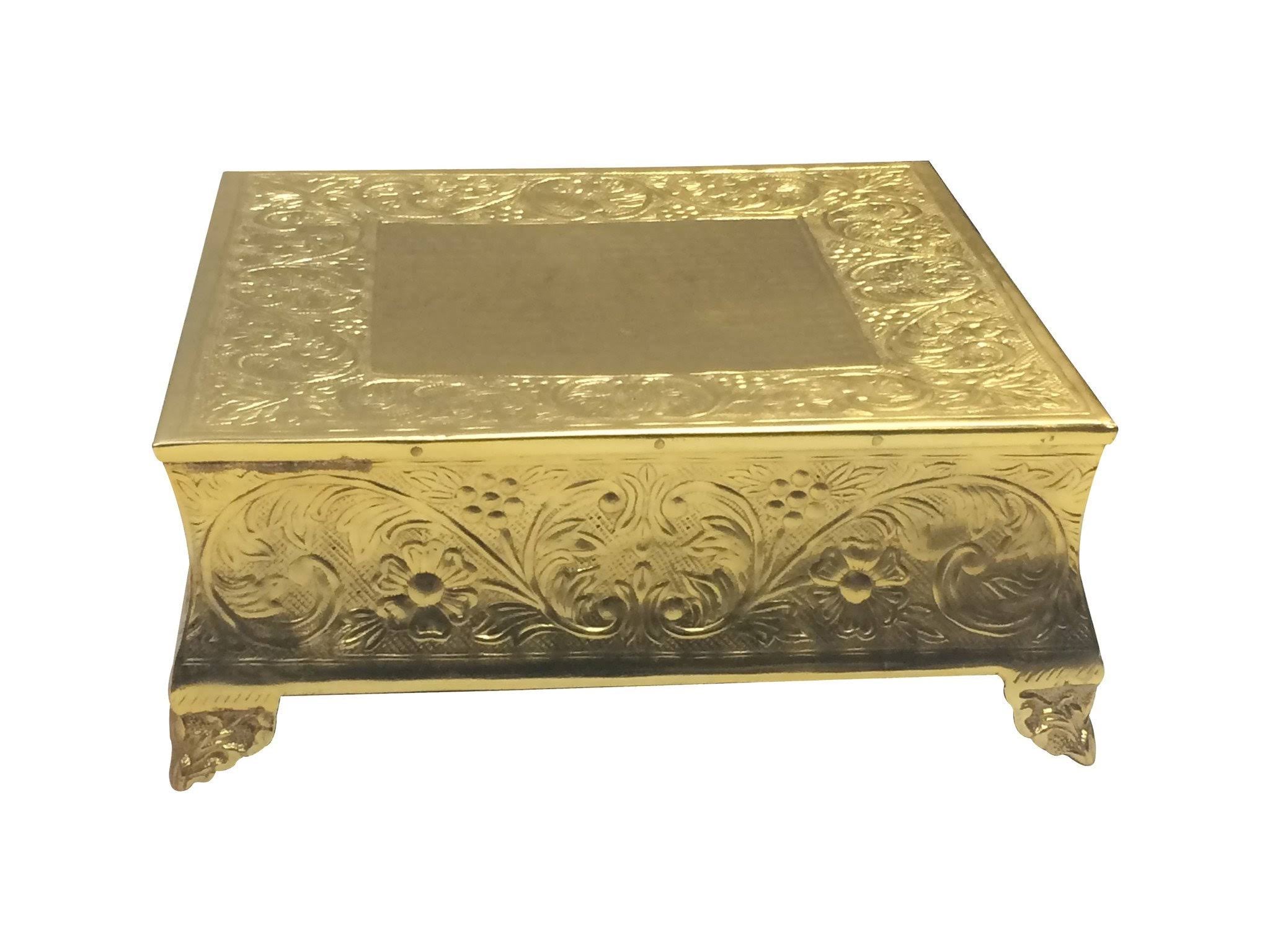 Gold Wedding Cake Stand Square 18x22 Aluminum U50291