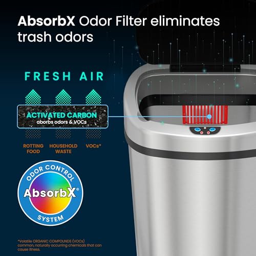 iTouchless 13 Gallon Sensor Trash Can 2.0 Stainless Steel W51921