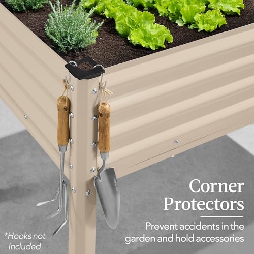 Best Choice Products 48x24x30in Galvanized Raised Garden Bed, Metal Elevated Planter Box, Dark Green S888804