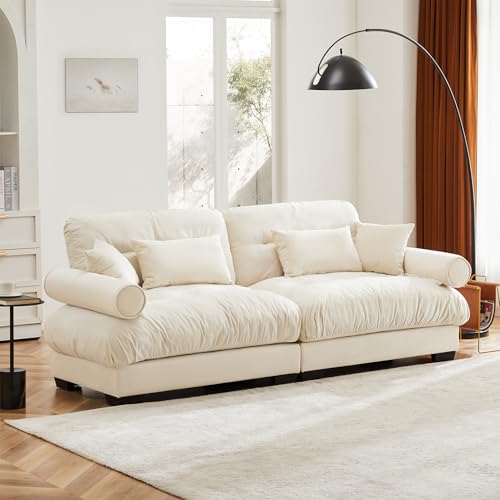 130" Modular Sectional Sofa with Movable Ottoman, Velvet Upholstered, Green Y4976