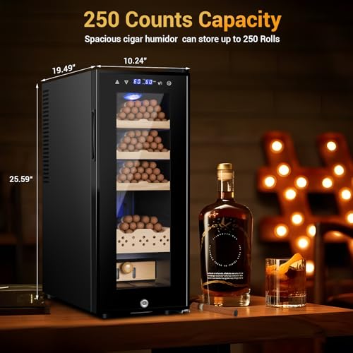 Electric Humidor Cabinet 35L with Digital LED Screen and Humidity Control C6096