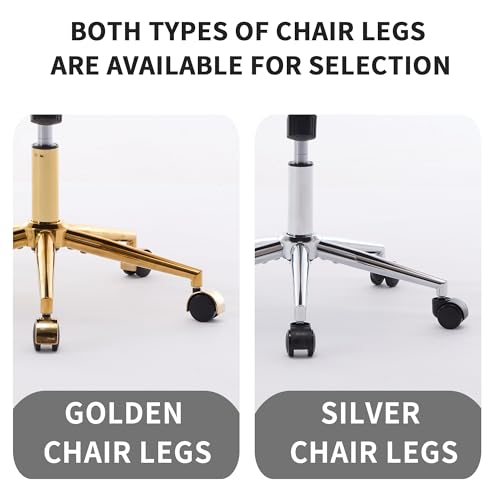 Velvet Home Office Chair with Gold Base, Swivel Desk Chair with Wheels (Cream) Z435471