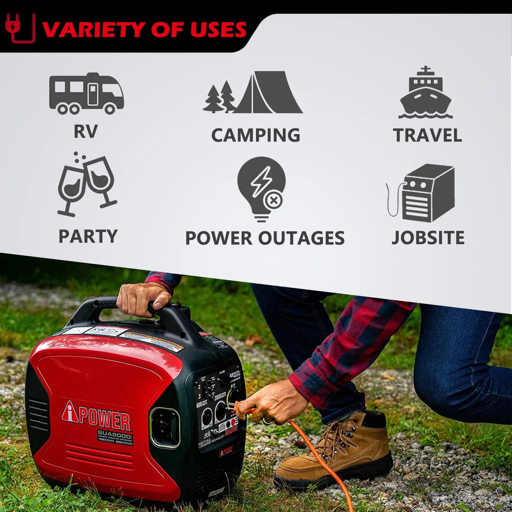 A-iPower Portable Inverter Generator 2000W Ultra-Quiet RV Ready Q13037
