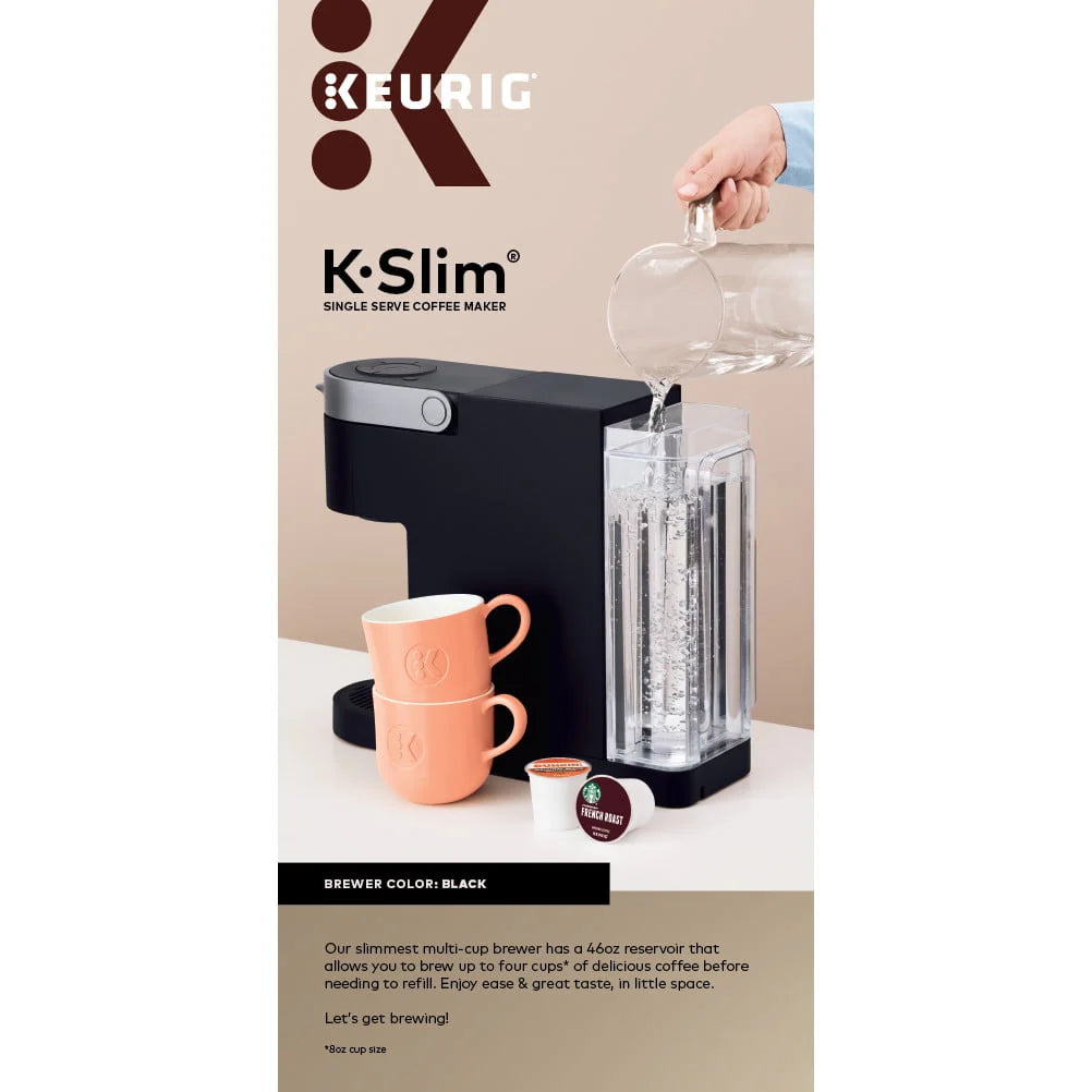 Keurig K-Slim Black Single-Serve K-Cup Pod Coffee Maker J75820