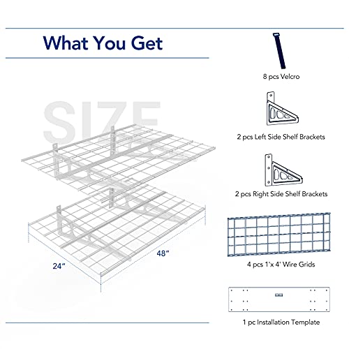 FLEXIMOUNTS 2-Pack 2x6ft Garage Wall Shelving Rack, Black C244838