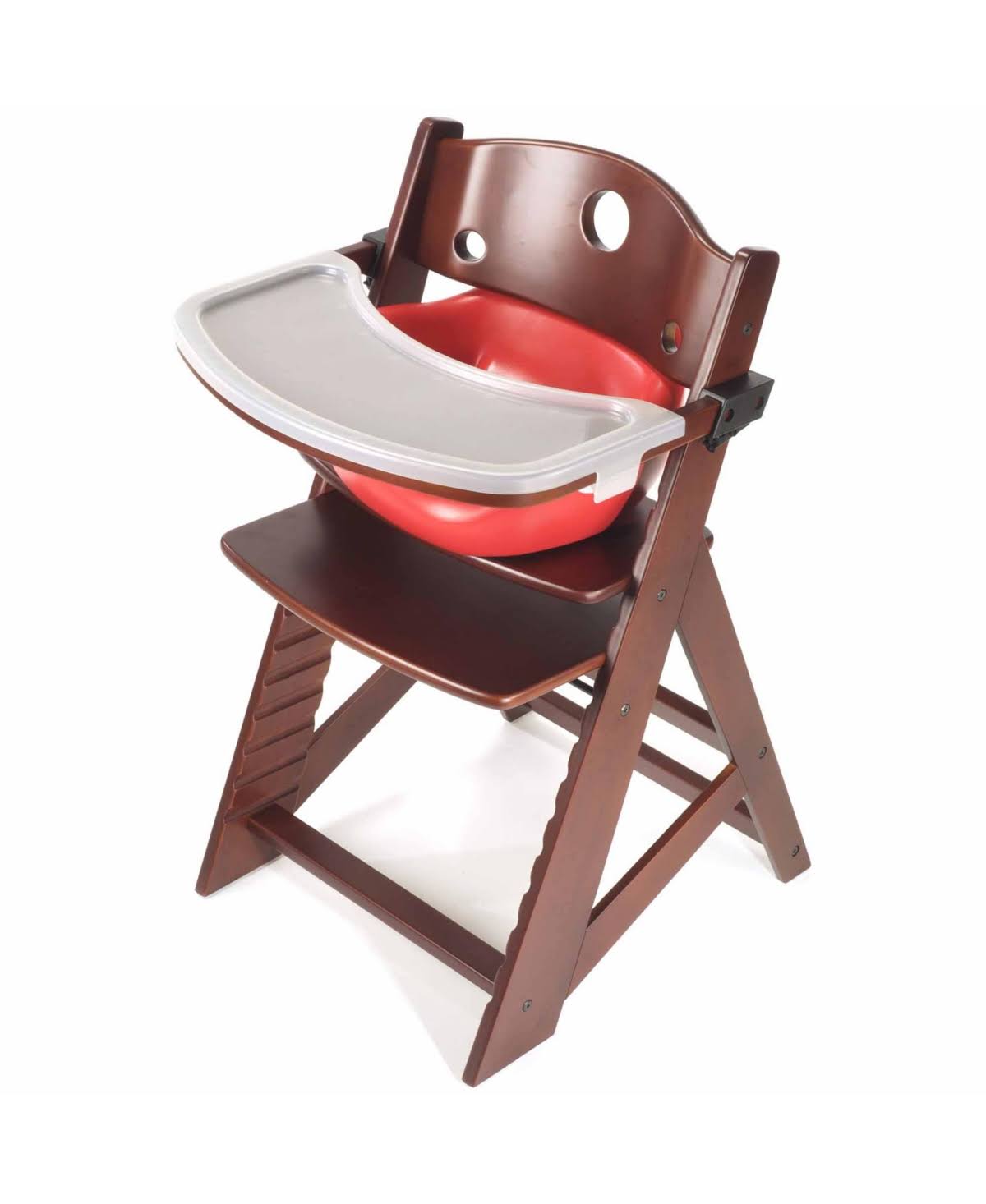 Keekaroo Height Right High Chair Espresso with Infant Insert and Cherry Tray X866
