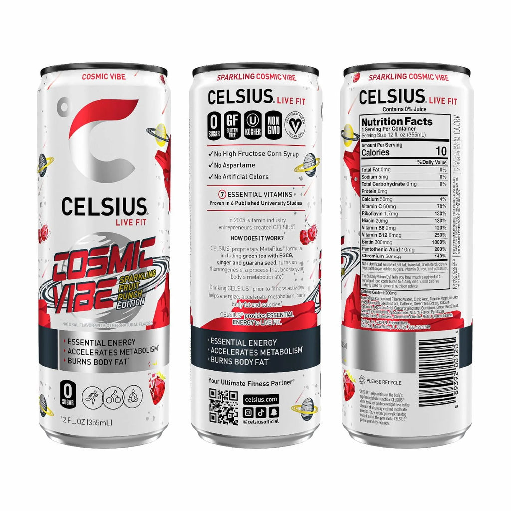 CELSIUS Sparkling Space Variety Pack, Functional Energy Drink, 12 fl oz, 12-Pack T823