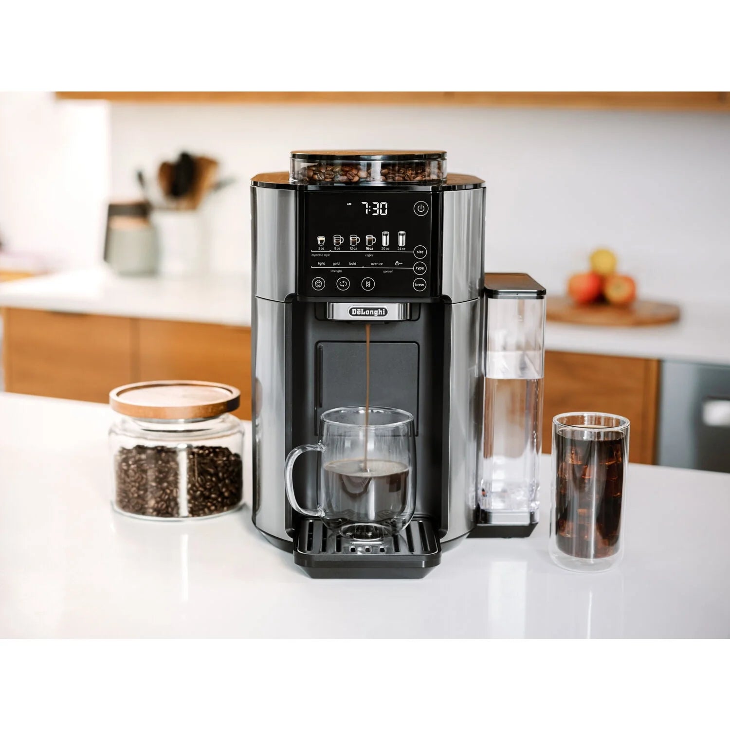 DeLonghi TrueBrew Automatic Coffee Maker with Built-In Grinder, Stainless Steel Z922