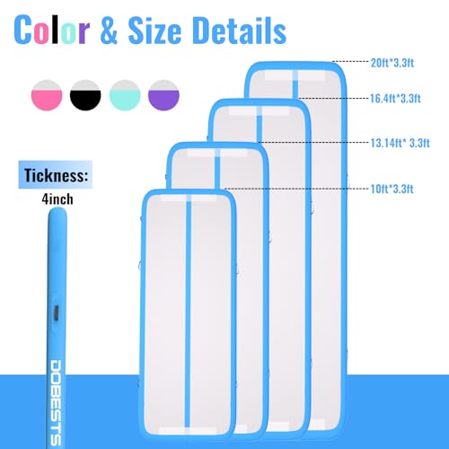 DOBESTS Inflatable Gymnastics Tumbling Mat with Pump G20525
