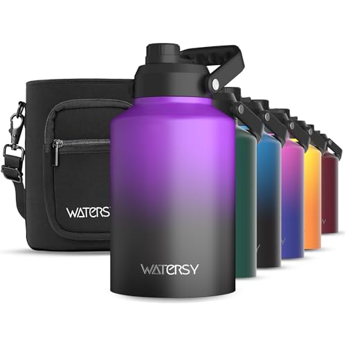 128oz Insulated Stainless Steel Water Bottle with Handle, Black W803