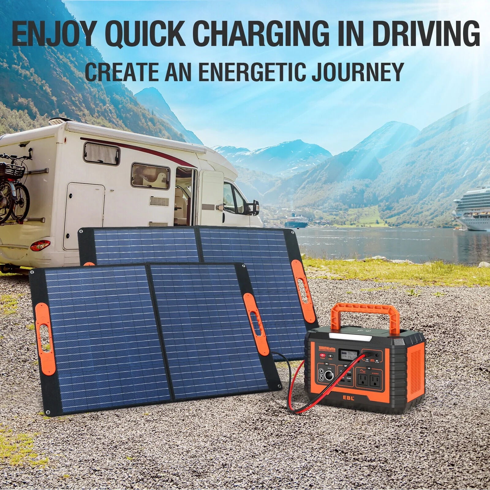 EBL 2-Pack Portable Power Station 1000W Solar Generator 270000mAh Y877