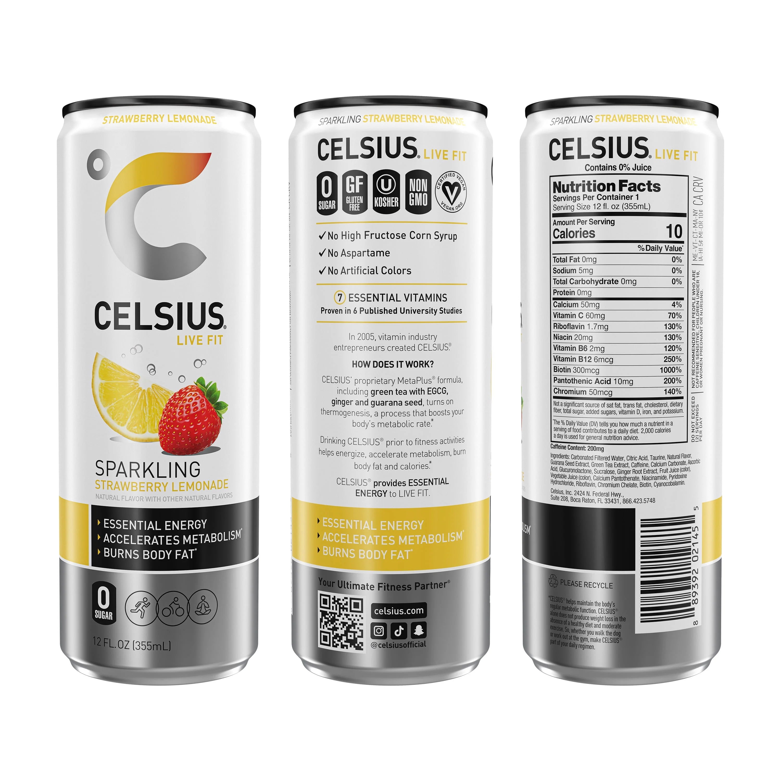 CELSIUS Sparkling Space Variety Pack, Functional Energy Drink, 12 fl oz, 12-Pack T823