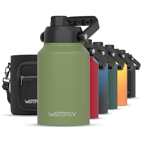 128oz Insulated Stainless Steel Water Bottle with Handle, Black W803