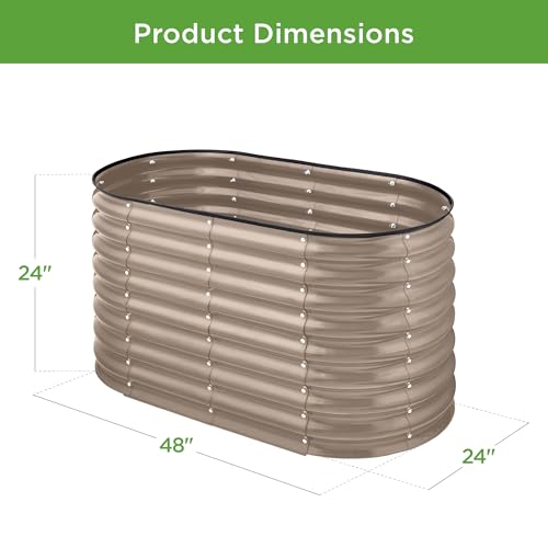 Best Choice Products 8x2x2ft Metal Raised Garden Bed Oval Planter Box for Vegetables, Herbs B5622