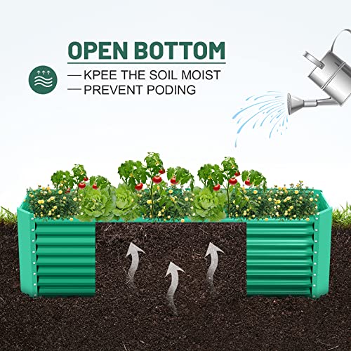 Land Guard 8×4×2 ft Galvanized Raised Garden Bed Kit for Vegetables D685