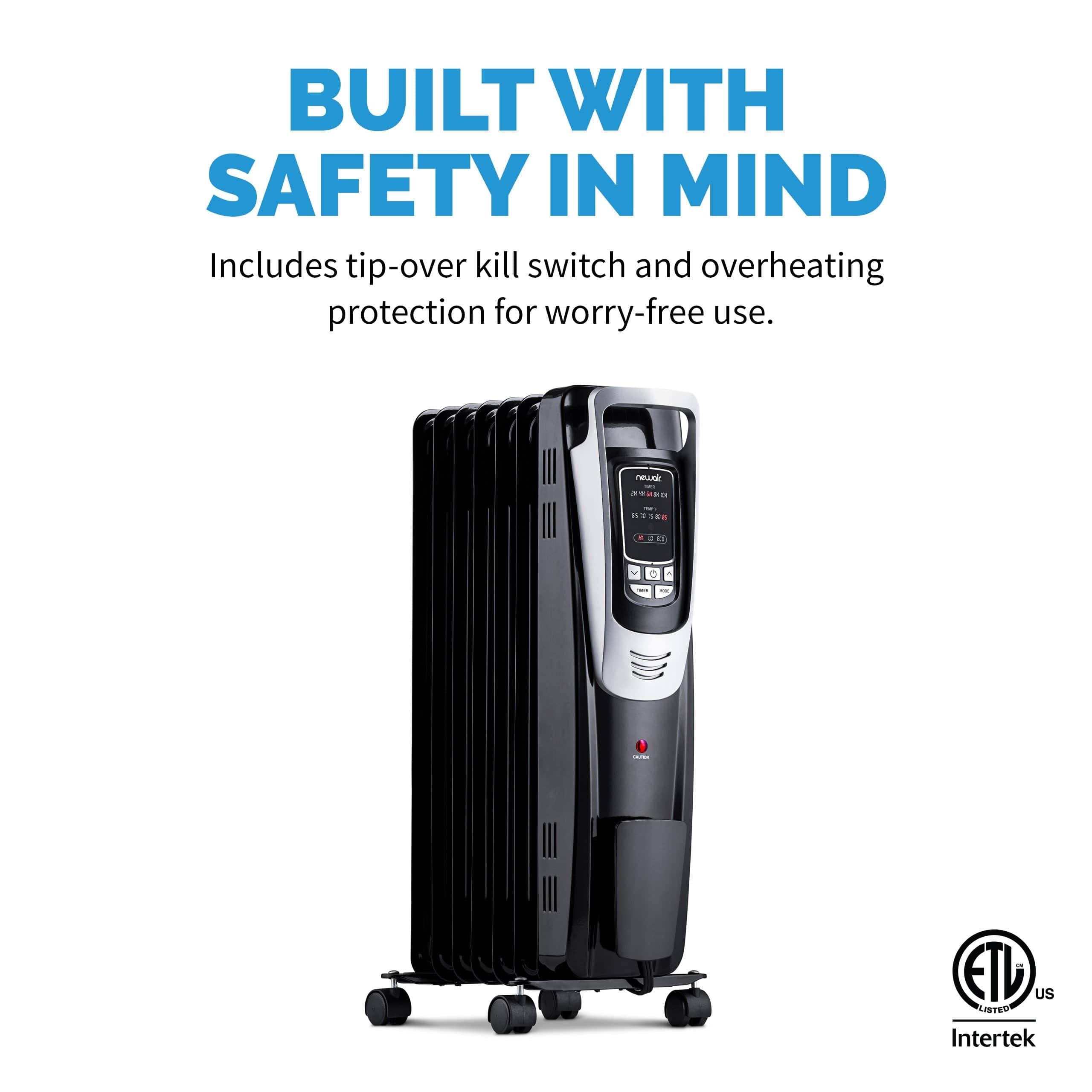 NewAir AH-450B Electric Oil-Filled Radiator Heater, Black Z5936