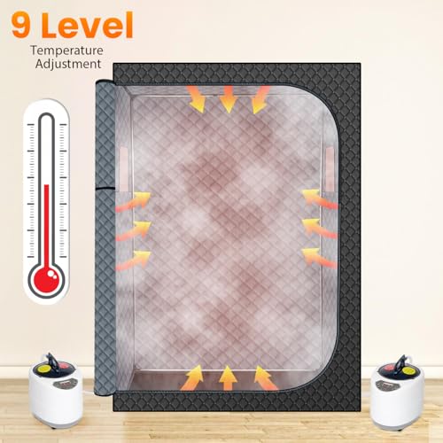 MIXC Portable Steam Sauna Box with Remote Control and Folding Chair A988