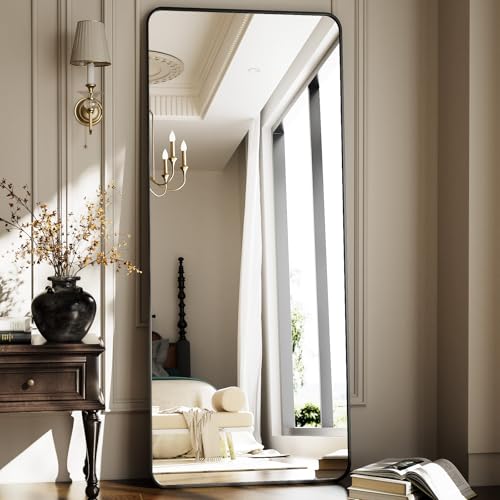 HARRITPURE 56" x 21" Rounded Full Length Floor Mirror with Aluminum Frame I85546